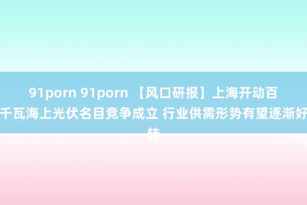91porn 91porn 【风口研报】上海开动百万千瓦海上光伏名目竞争成立 行业供需形势有望逐渐好转
