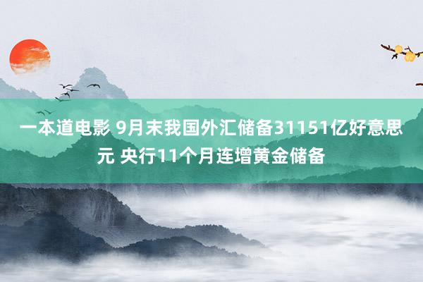 一本道电影 9月末我国外汇储备31151亿好意思元 央行11个月连增黄金储备