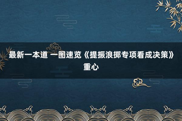 最新一本道 一图速览《提振浪掷专项看成决策》重心